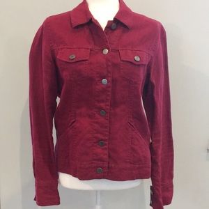 Eddie Bauer 100% Linen Denim-Style Jacket - M